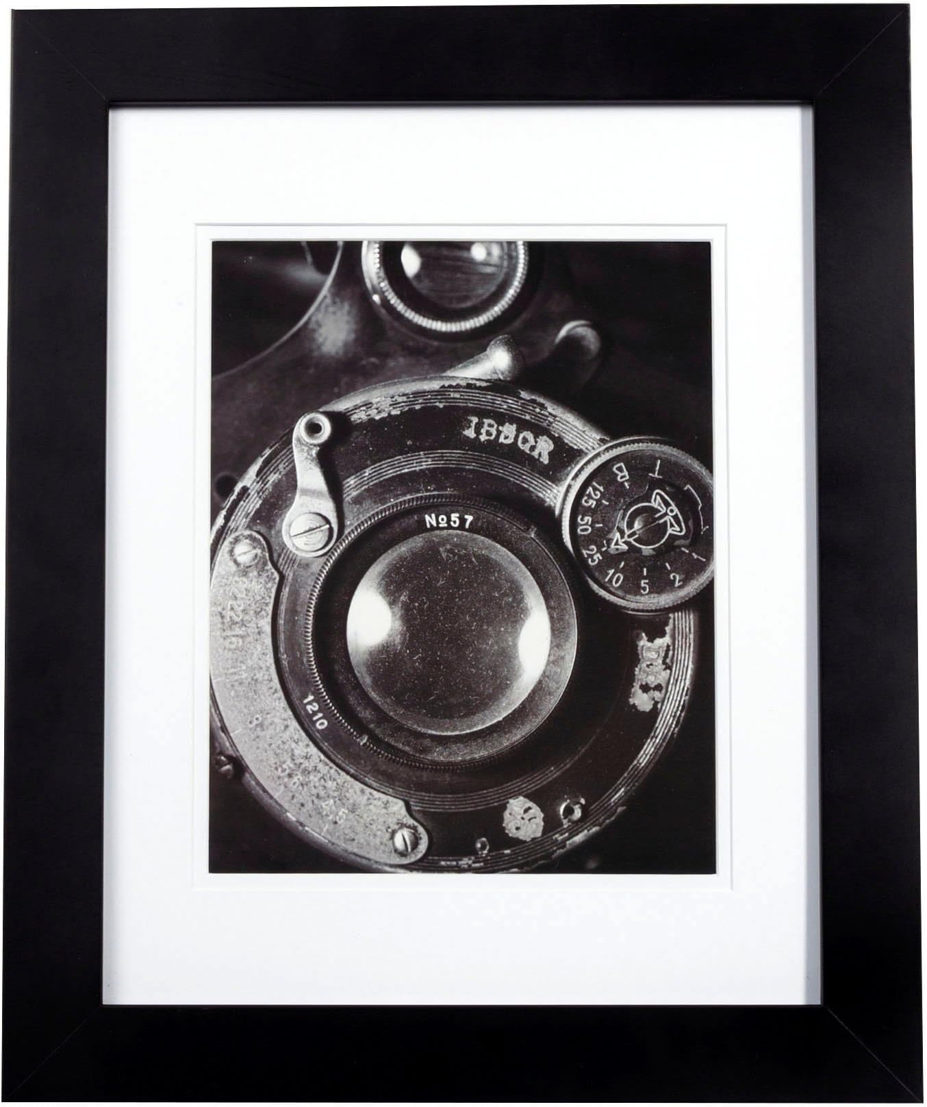 Gallery Solutions Black Wall or Tabletop Picture Double White Image 8X10 FRAME, 8" x 10"