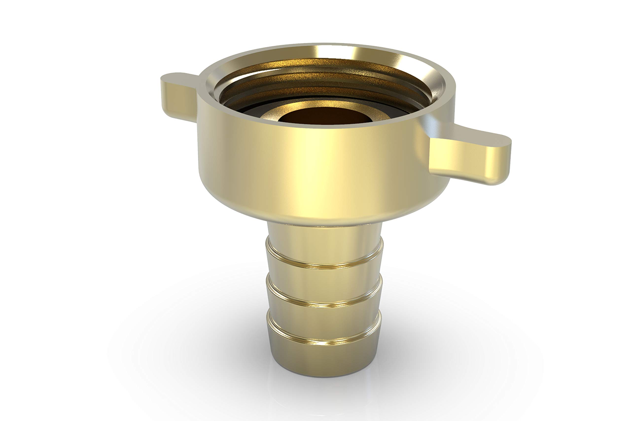 ABA Beul 55001.106.2 Hose Fitting with Wing Nut 3/4 for Hose 3/4 (19 mm) with EPDM Gasket, Brass