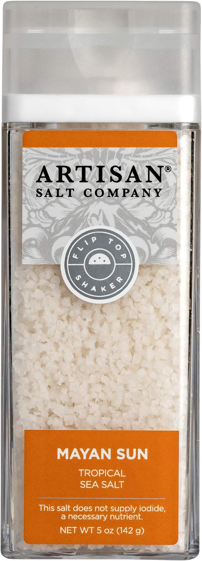Artisan Salt Company Mayan Sun Tropical Sea Salt, Shaker Jar, 5 Ounce