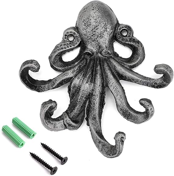 BSTKEY - Gancho decorativo de pared con forma de pulpo (5 tentáculos
