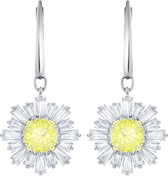 Swarovski Orecchini Sunshine, Cristallo Bianco, Rodiati, da Donna