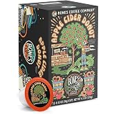 Bones Coffee Company Apple Cider Donut Flavored Coffee Pods, Low Acid Medium Roast Single-Serve Bones Cups, Compatible with 1.0 &amp; 2.0 K-Cups Brewers Coffee Maker, 12 Count