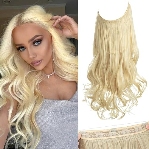 SARLA Invisible Wire Hair Extensions with Clips Long Synthetic