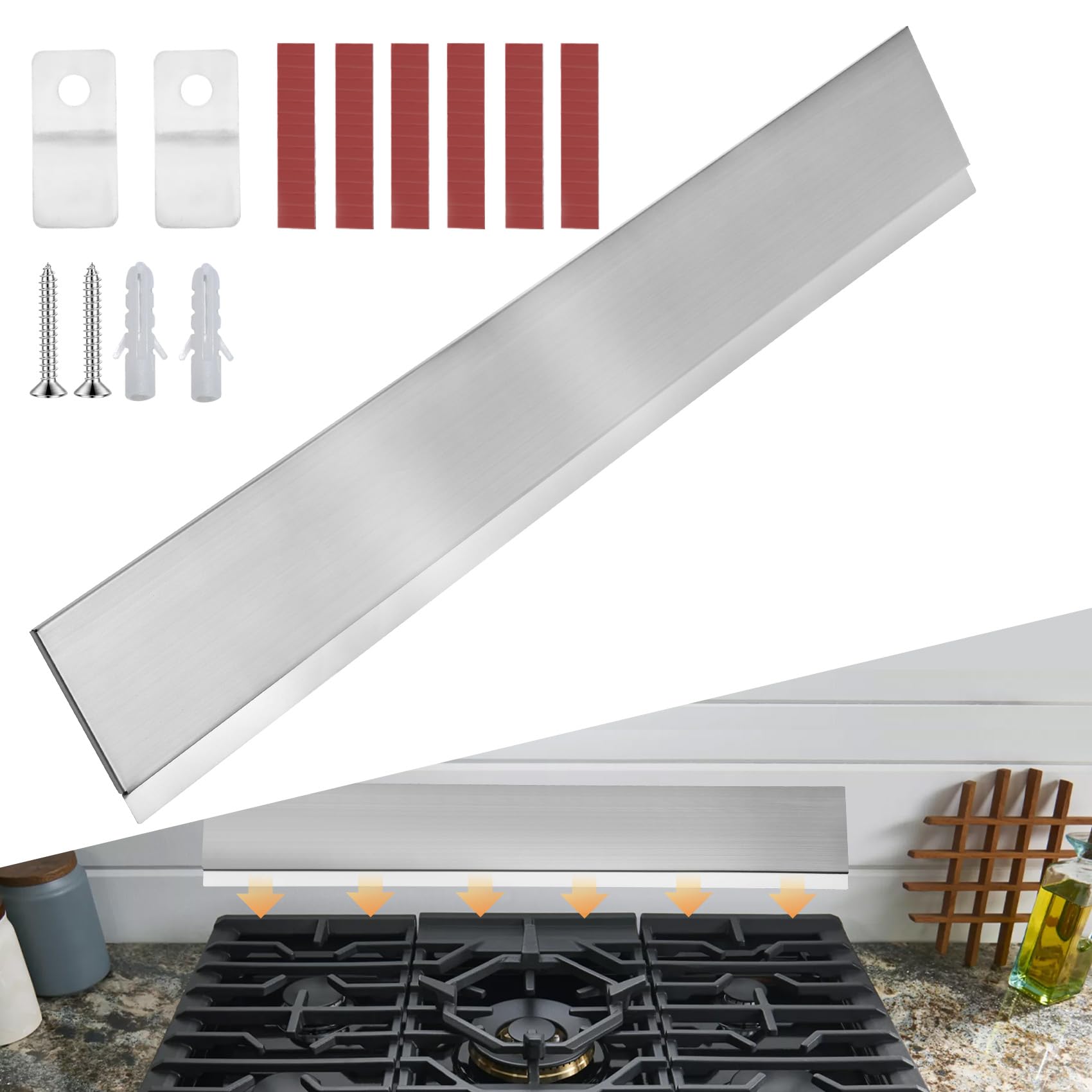 Photo 1 of ??? 11NBBKGDDS Universal Front Control Freestanding Range Stainless Backguard with 29.75" W×4.75" T×0.25" D Compatible with all brands of 30" Backsplash & Stove,Include Frigidaire Whirlp