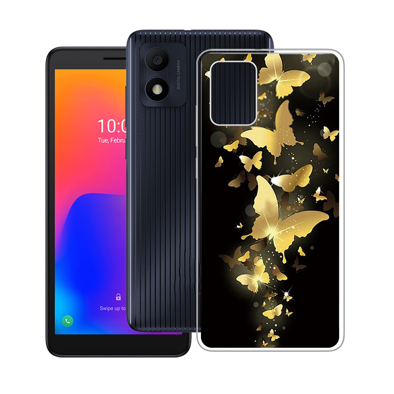 ZXFHN Phone Case for Alcatel 1B 2022/5031D/5031A[5.50"],Soft Silicone Phone Protective case Scratch Resistant TPU Back Skin Cover Anti-slip and drop-proof-Romantic sky