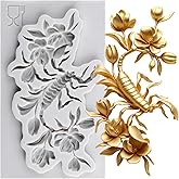 Lingzhi Scorpion Fondant Molds Flower Silicone Mold For Cake Decoration Cupcake Topper Chocolate Candy Sugar Craft Gum Paste Polymer Clay