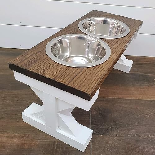 rustic elevated dog bowls
