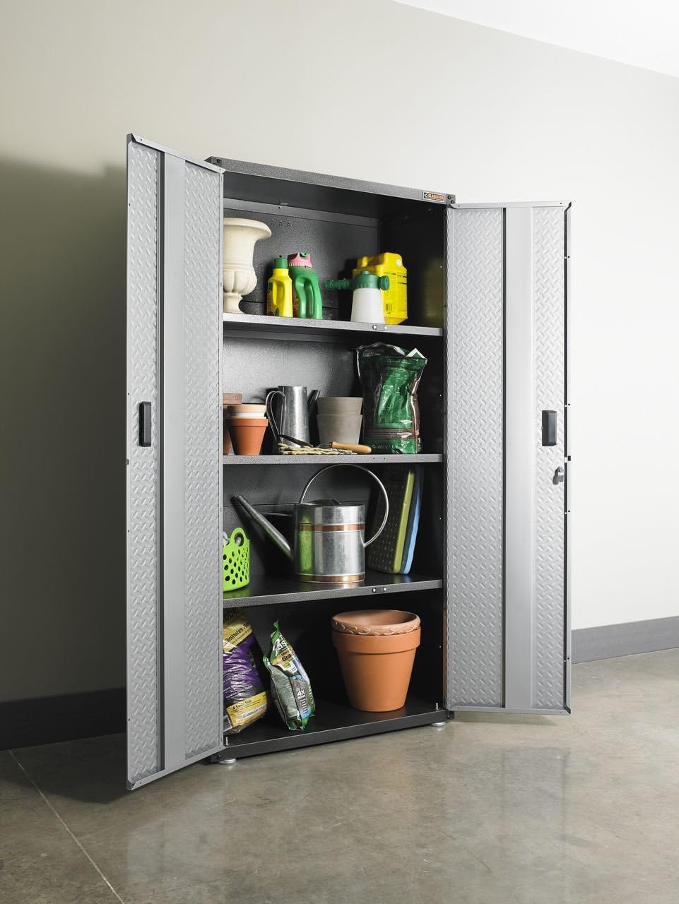 modern garage storage on Amazon Com Gladiator Galg36kdyg Ready To Assemble Gearbox Steel Cabinet Silver Tread Home Improvement