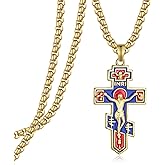Zoxuxiwu Orthodox Cross Necklace for Men 925 Sterling Silver Cross Necklace for Men Religious Jewelry Gifts for Men Women