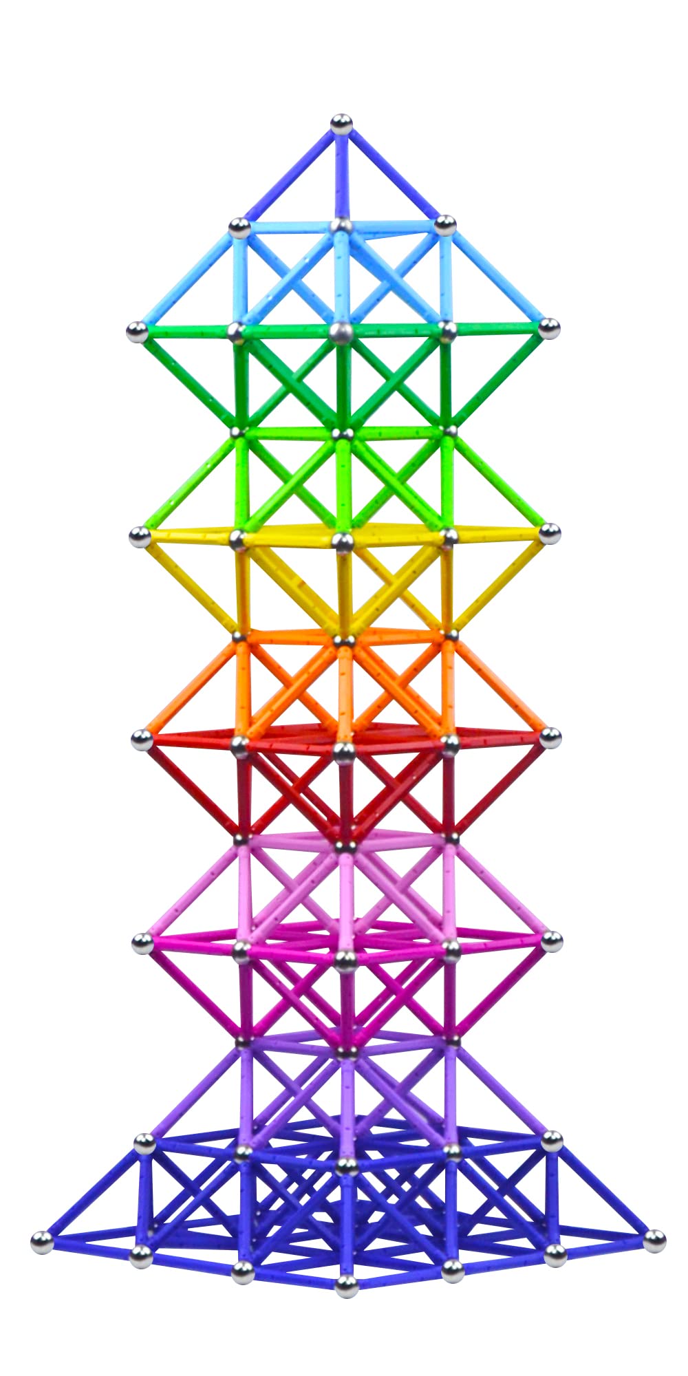 Photo 1 of Veatree 206Pcs 2.28" Magnetic Building Sticks Blocks, Magnet Educational STEM Toys for Kids and Adult, 3D Puzzle with Storage Bag