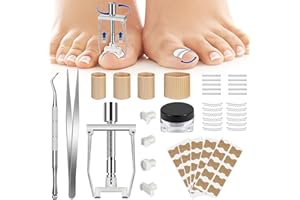 GJNL Professional Ingrown Toenail Removal Kit with Corrector,50pcs nail Corrector Patches,12 Podiatry Toenail Braces,10 Ingrown Toenail Corrector Strips (Sliver)