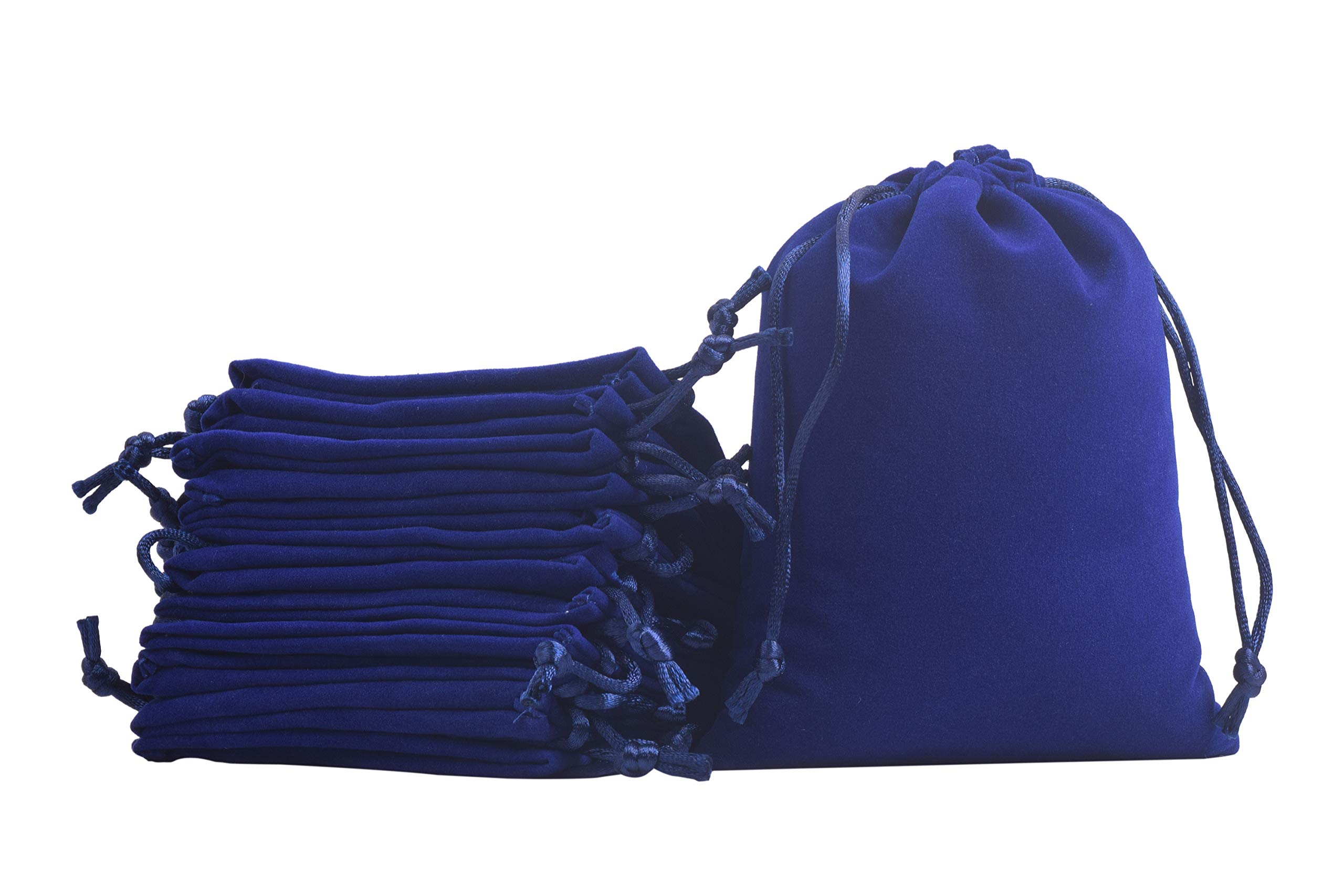 KONMAY 10pcs Velvet Drawstring Bags, Royal Blue 13.0x18.0cm Velevet Jewellery Pouches for Gifts, Party Favors