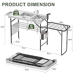 Dragosum Fish Cleaning Table, Portable Folding