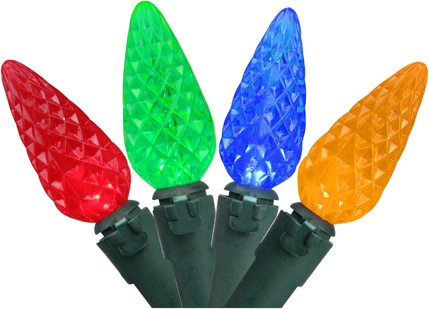 Amazon Com Northlight 50 Multi Color Led C6 Christmas Lights 23 Ft Green Wire Garden Outdoor