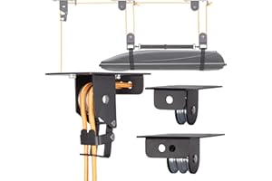 RoakyRoasy Cargo Box Hoist for Garage Ceiling with Metal Pulley System Holds 70 kg, 14 cm Low-profile Rooftop Carrier Storage