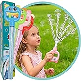 Bttyu 5 in 1 Bubble Wands 4-Pack,16.7 Inch Extra Large Bubble Toy for Kids,Reusable Bubble Wands for Summer Outdoor Games, Birthday Wedding