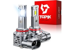 TOPIK 2PCS 9005 LED Light Bulbs, 800% Brighter Than Halogen, 32,000LM 1:1 Fit Plug & Play, Anti-Flicker, Off-Road Waterproof, 9005 HB3 Bulbs for Cars, Trucks, SUVs