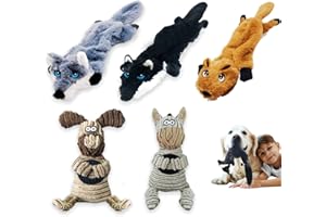 FULIM Dog Squeak Toys 5 Pack Dog Toys No Stuffing Dog Toy Plush Dog Toys Crinkle Dog Toy Dog Chew Toys for Small Medium Large