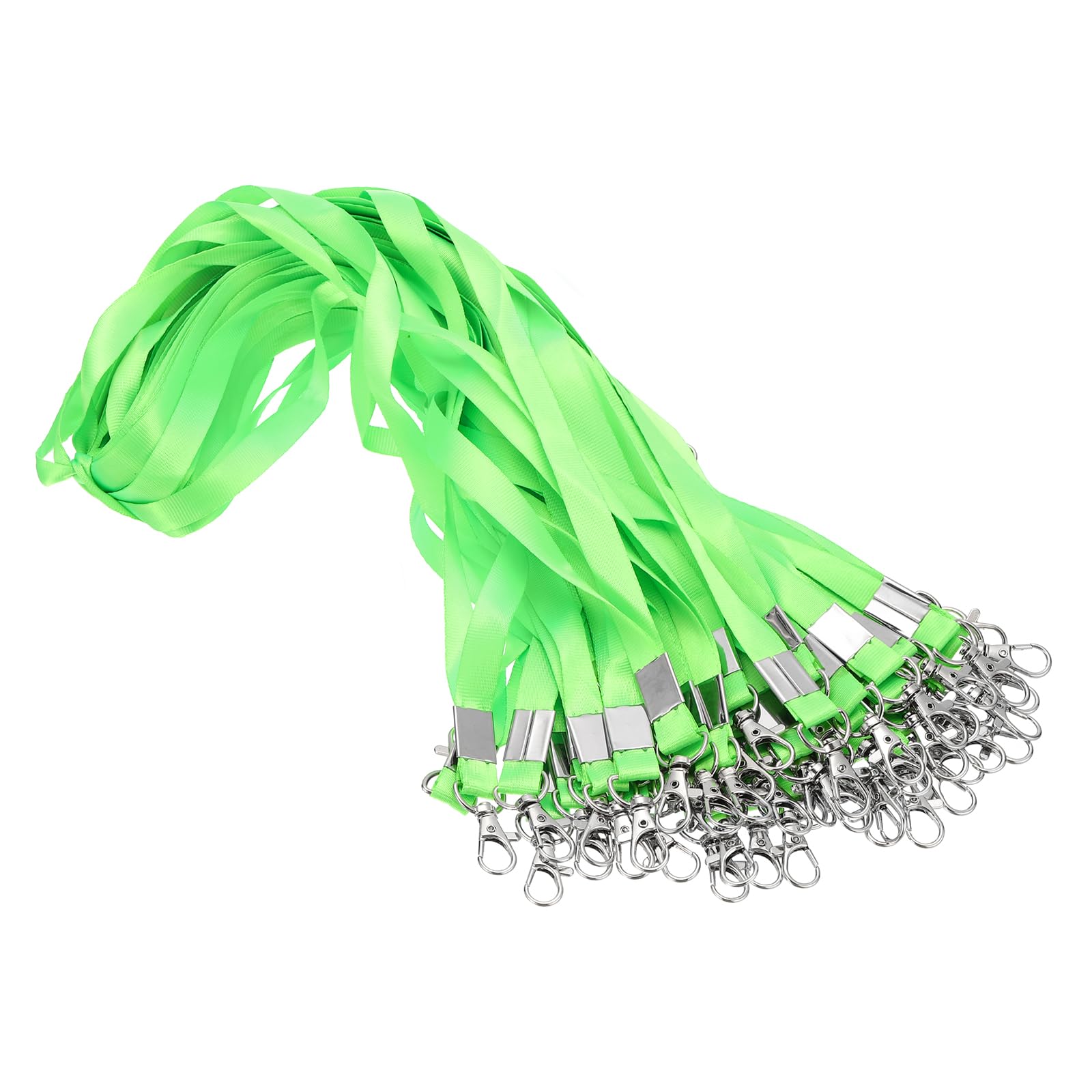 PATIKIL 48cm Lanyards Bulk, 50pcs Teacher Lanyards for ID Badges Keys Badge Lanyard Durable Personalized with Clip for ID Card, Green
