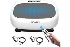 POWET Vibration Plate Exercise Machine, Whole Body Workout Vibration Plate for Lymphatic Drainage with 5 Setting Modes, 99 Speed Levels for Weight Loss, Shaping, Toning