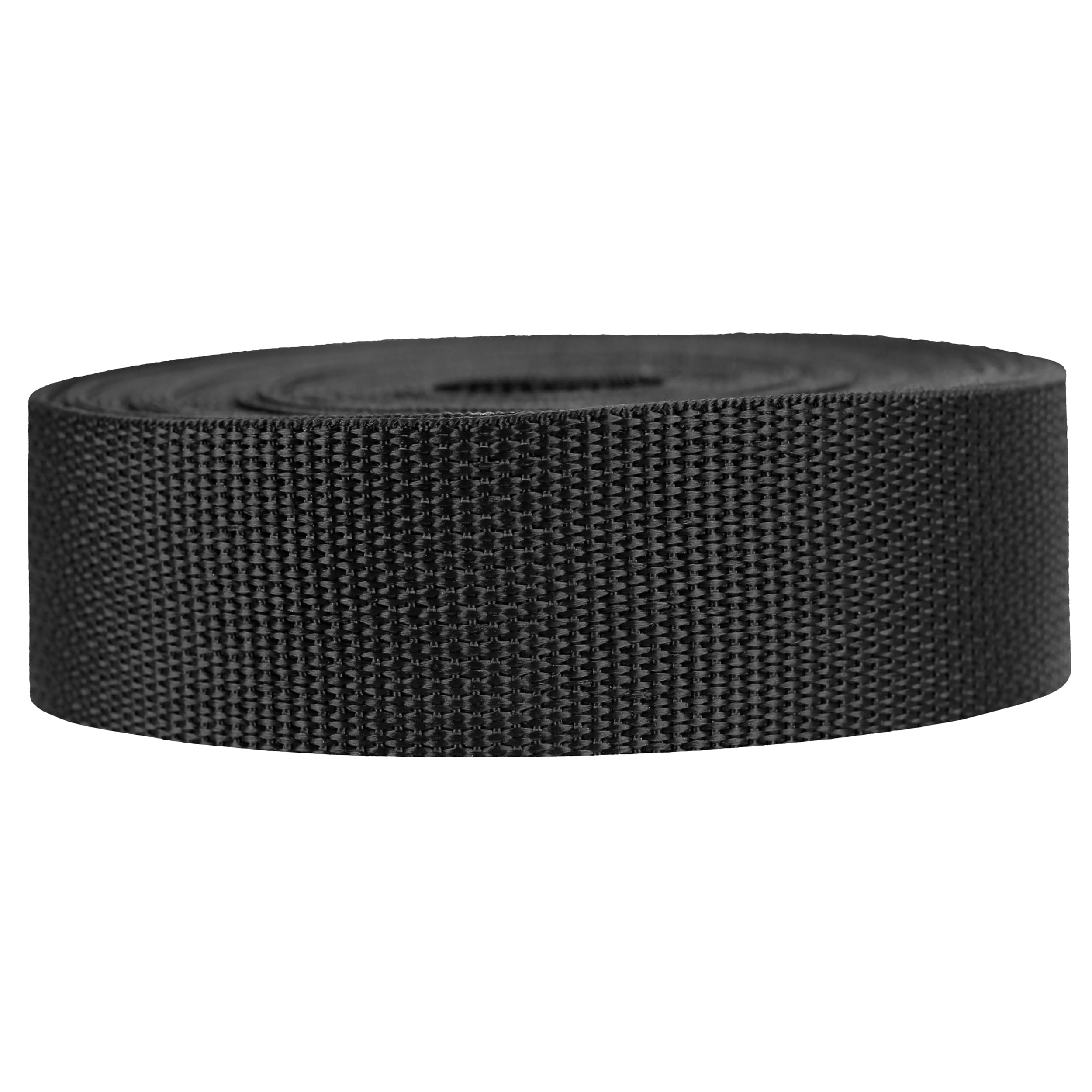 Strapworks Lightweight Polypropylene Webbing - Poly Strapping for Outdoor DIY Gear Repair, Pet Collars, Crafts – 1.5 Inch x 50 Yards - Black Image