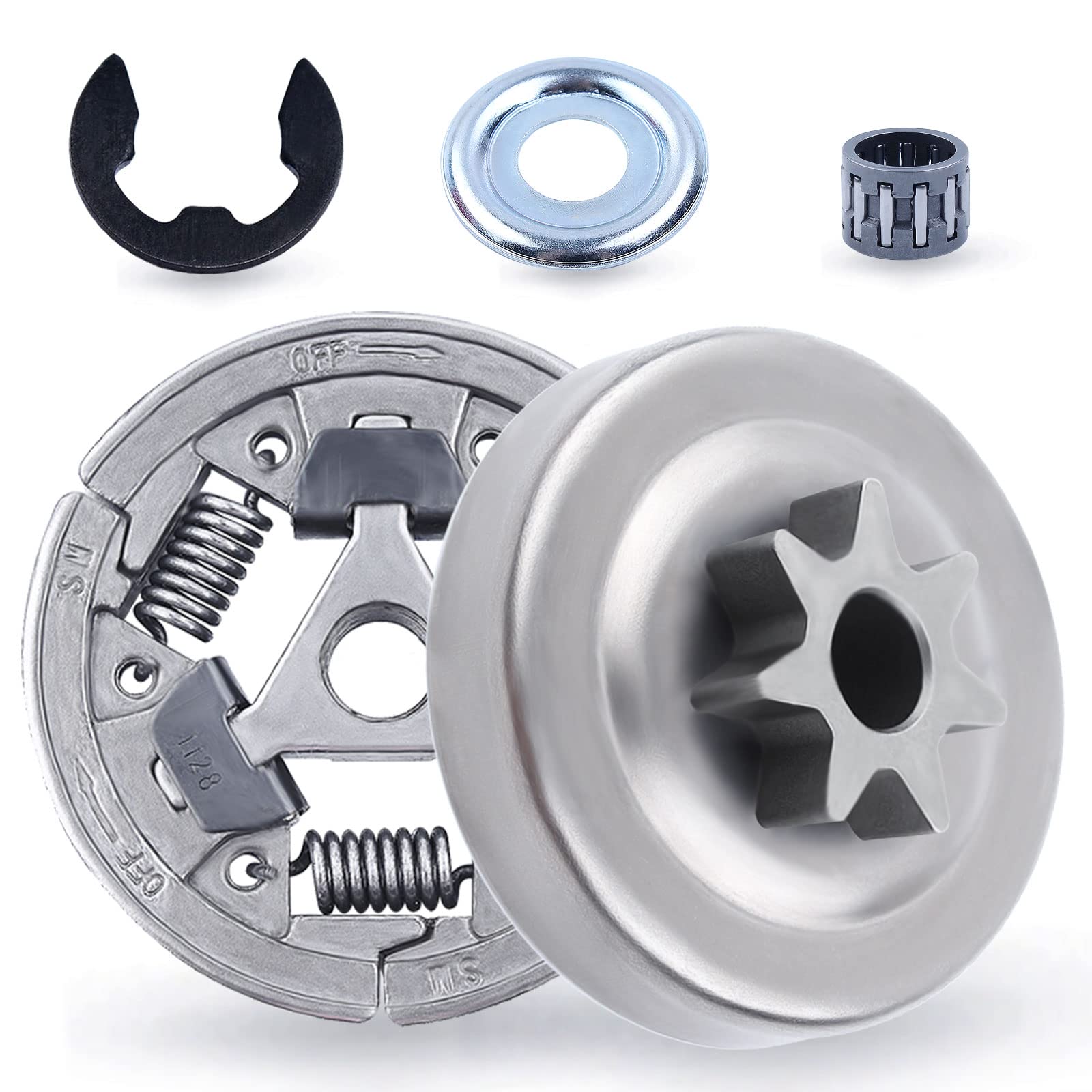 3/8" Clutch Drum Sprocket Kit for STIHL MS362 MS391 MS461 MS311 Chainsaw, ADEFOL 7-Teeth Clutch Drum + Clutch Assembly + Needle Bearing + Sprocket Washer + E-Clip Spare Parts 5 in 1