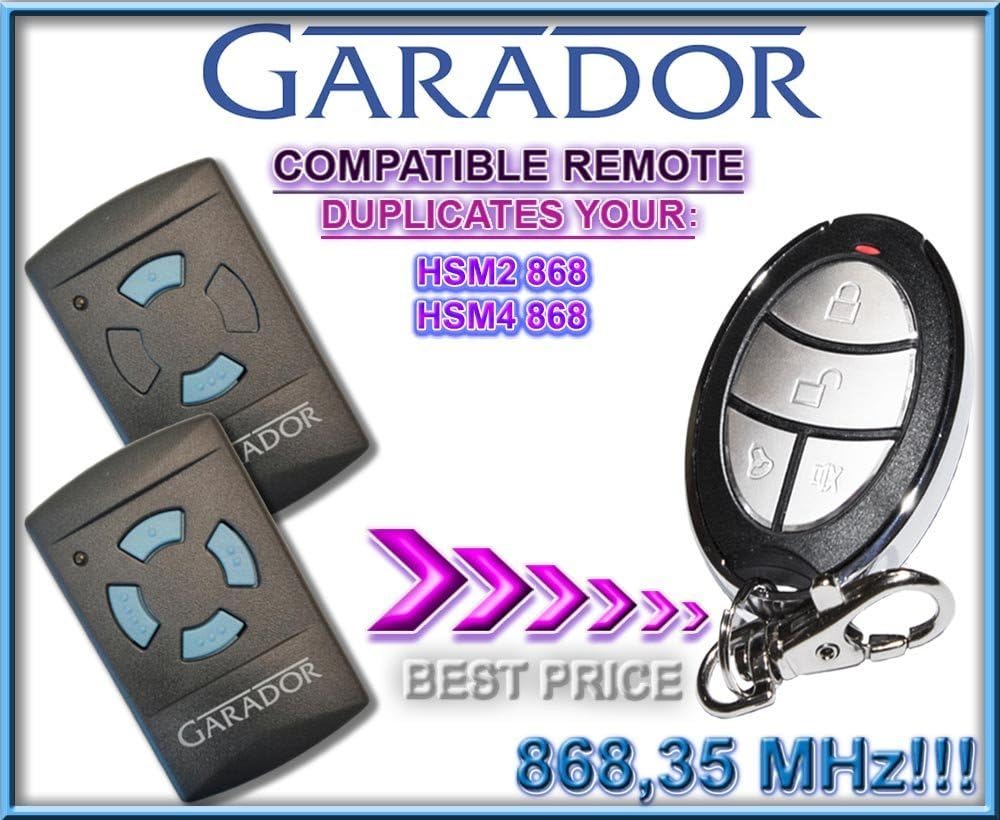 GARADOR- HSM2 / HSM4 universal remote control replacement transmitter, 868.3Mhz fixed code clone