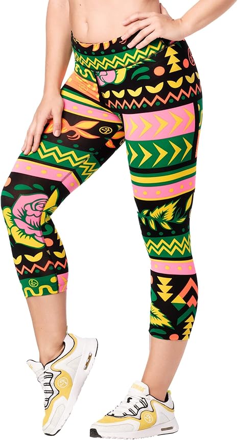 Zumba Fitness Dance Fitness Compression Pants Workout Print Capri ...