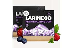 LARINE CO Larineco Remineralizing Gum with Nano Hydroxyapatite & Xylitol – Sugar-Free Cinnamon Xylitol Gum – Plastic-Free, Dye-Free, Aspartame-Free – Natural Base – 18 Pieces (18 Count (Pack of 2), Berry)