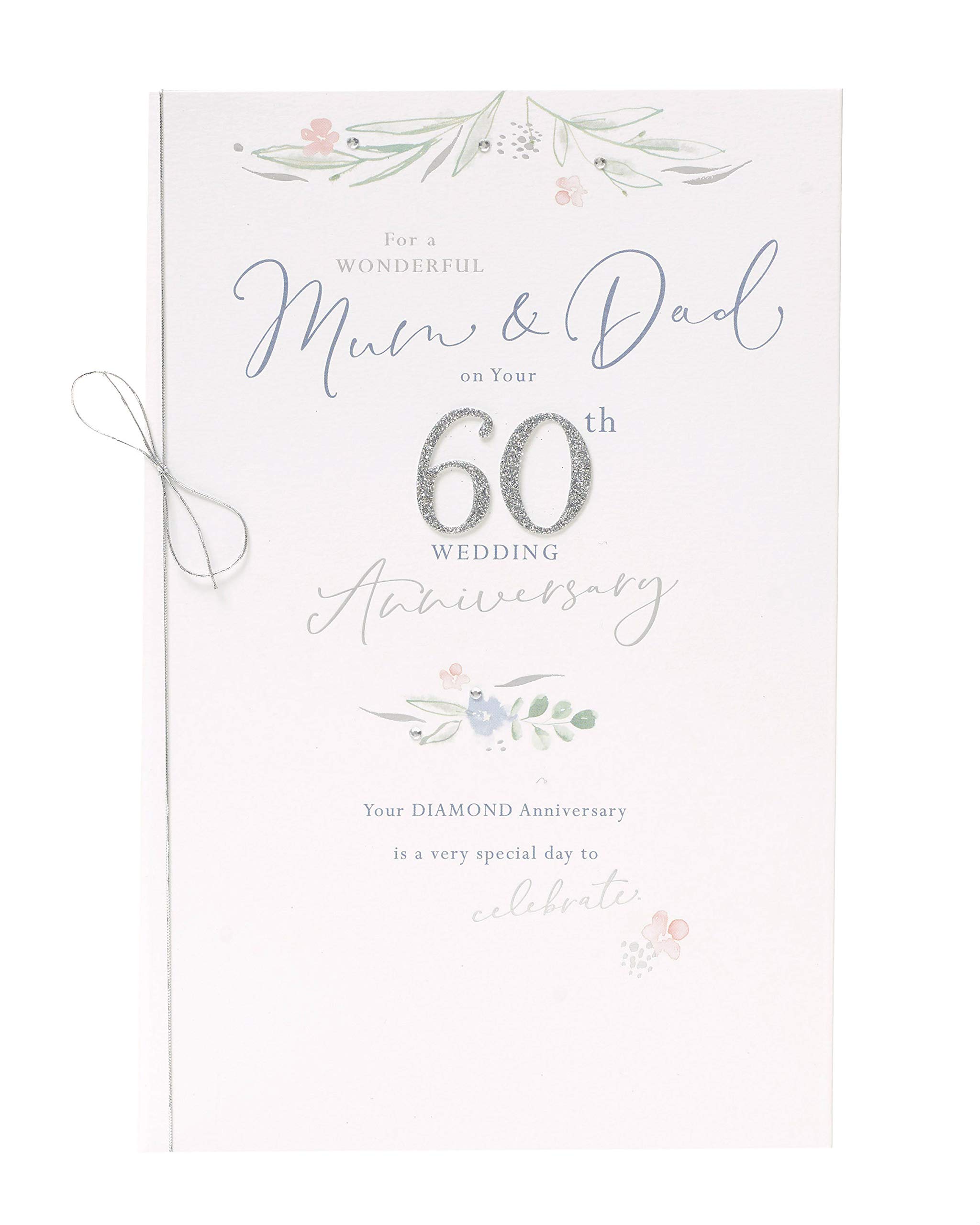 Mum and Dad 60th Wedding Anniversary Card - 60th Anniversary Card for Mum & Dad - Anniversary Card for Parents - Diamond Wedding Anniversary - Lovely Message