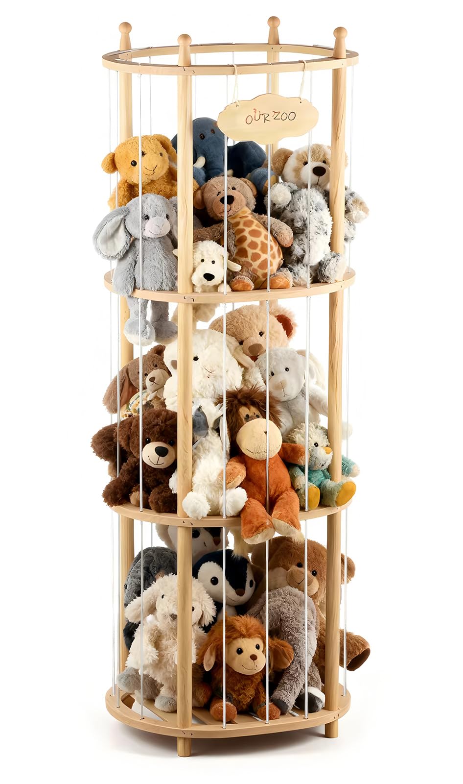 Photo 1 of **PARTS ONLY**Viyuse Stuffed Animal Zoo Storage Extra Large Wooden Stuffed Animal Holder Soft Toy Organizer Nursery Zoo Cage Plush Stuffed Toy Cage Kids Playroom Bedroom Decor Display Corner Oval Shaped
