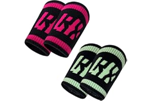 LYFT-RX Wrist Sweatbands, Slim Fit Design for Weightlifting, Gym, Workout, Cross Training, Weight Lift, Sports, 4.5 inch Sweat Wicking Wrist Bands, Men & Women, 4PACK (2 Pairs/2 Colors)