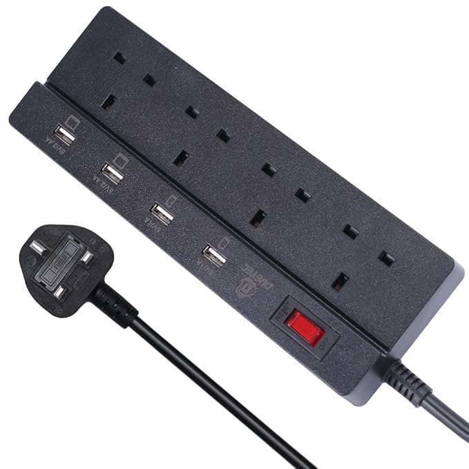 EXTENSION LEAD with USB . 4 Way Outlets, 4 USB Charging Amazon.co.uk
