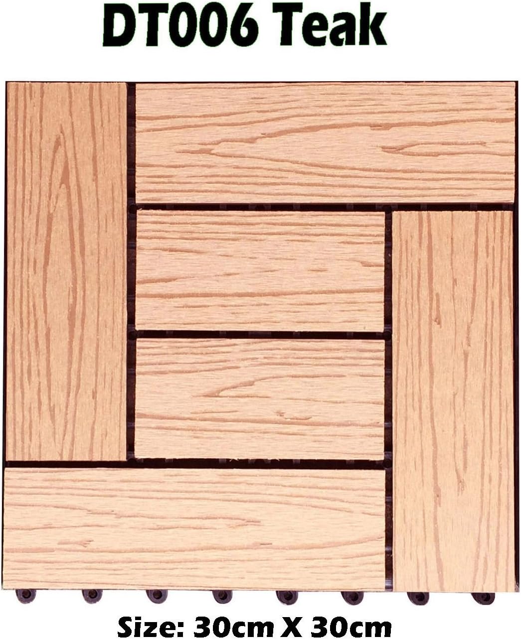 30 x 30cm 11 Pc BTM WPC Decking Furniture Wooden/Plastic Tiles Composite Floor Teak