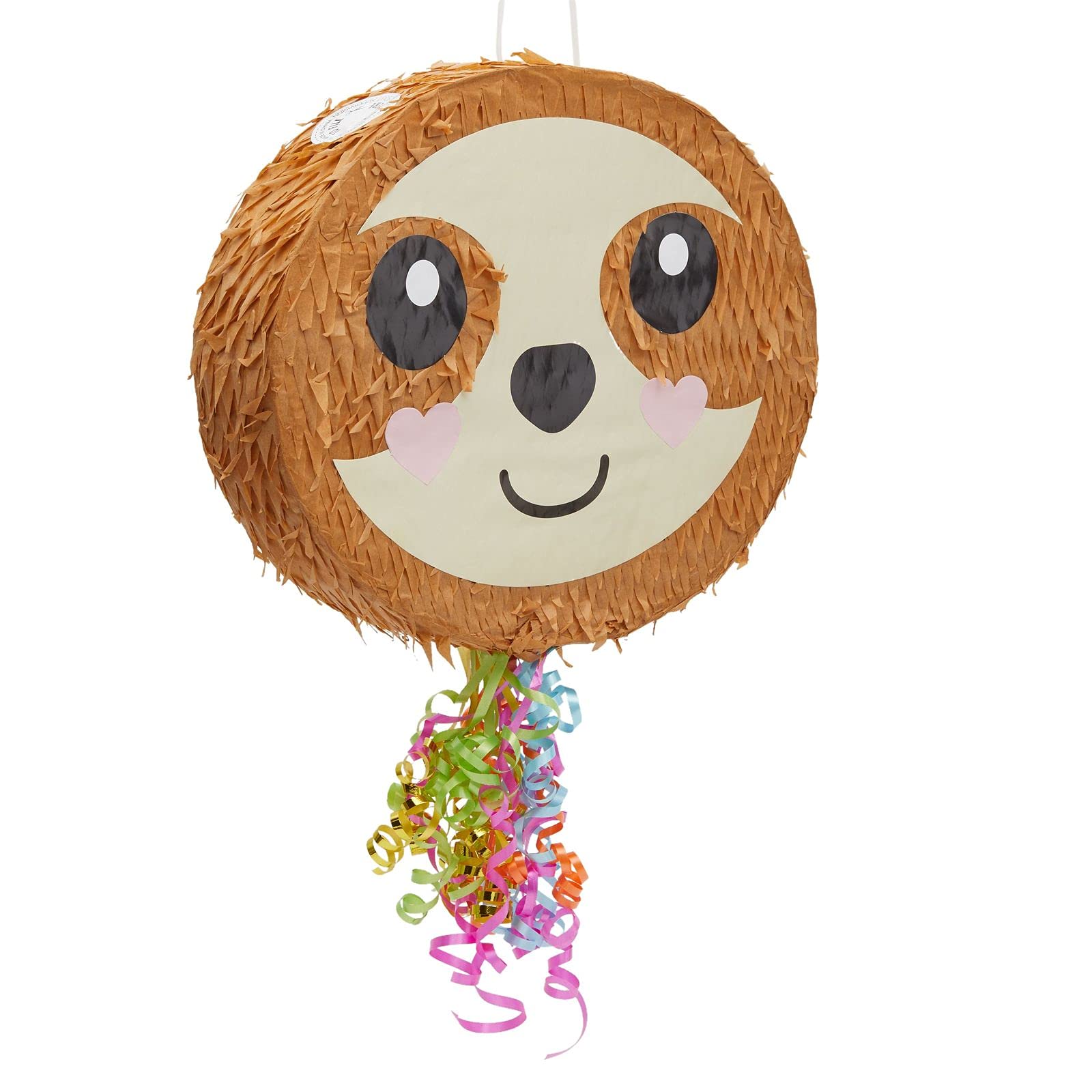 Photo 1 of BLUE PANDA Pull String Pinata Sloth - 16.5 x 13 x 3 In, Brown - Sloth Pinata for Jungle Party & Birthday Decor - Safe Candy Release with Pull String for Kid Party Supply