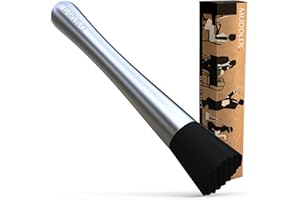 Barvivo Drink Muddler for Cocktails - 8 Inch Professional Stainless Steel Muddler - Durable Cocktail Muddler Set Drink Smashe