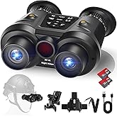 3D VR Night Vision Goggles,8K UHD Night Vision Binoculars for Adults, Auto Wake and Seamless 3D Integration Tech,Infrared Goggles, Rechargeable with 8K Photo & 4K Video,(64 TF Card)