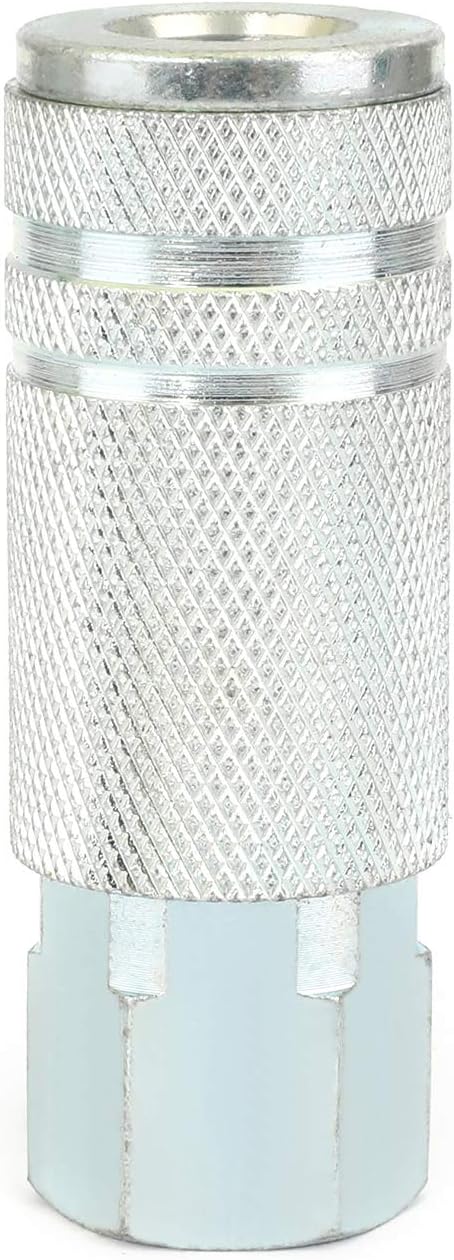 WYNNsky Air Coupler and Plug Kit, 1-PC 1/4'' FNPT Lincoln Type Zinc-Plated Steel Air Coupler and 1-PC 1/4'' MNPT Lincoln Type Plug with Sealant, Air Tools Fittings - - 