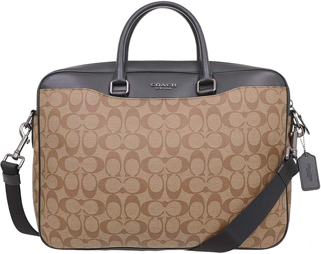 Amazon Co Jp コーチ Coach バッグ ビジネスバッグ F タン ブラック Qbtn2 シグネチャー ブリーフ ケース メンズ レディース アウトレット品 ブランド 並行輸入品 シューズ バッグ