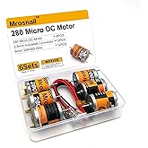 6Pcs 280 Micro DC Motors 3V-12V 13500RPM 0.5A with 2.8mm Insulated Connector & 6inch 20AWG Wire for RC Boat, DIY Airplane, Mo