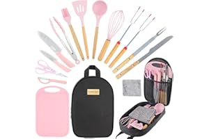 Camkinger Camping Accessories Kitchen Cooking Utensils Set - Portable Outdoor Camp Cookware Set, Silicone Camper Essentials G