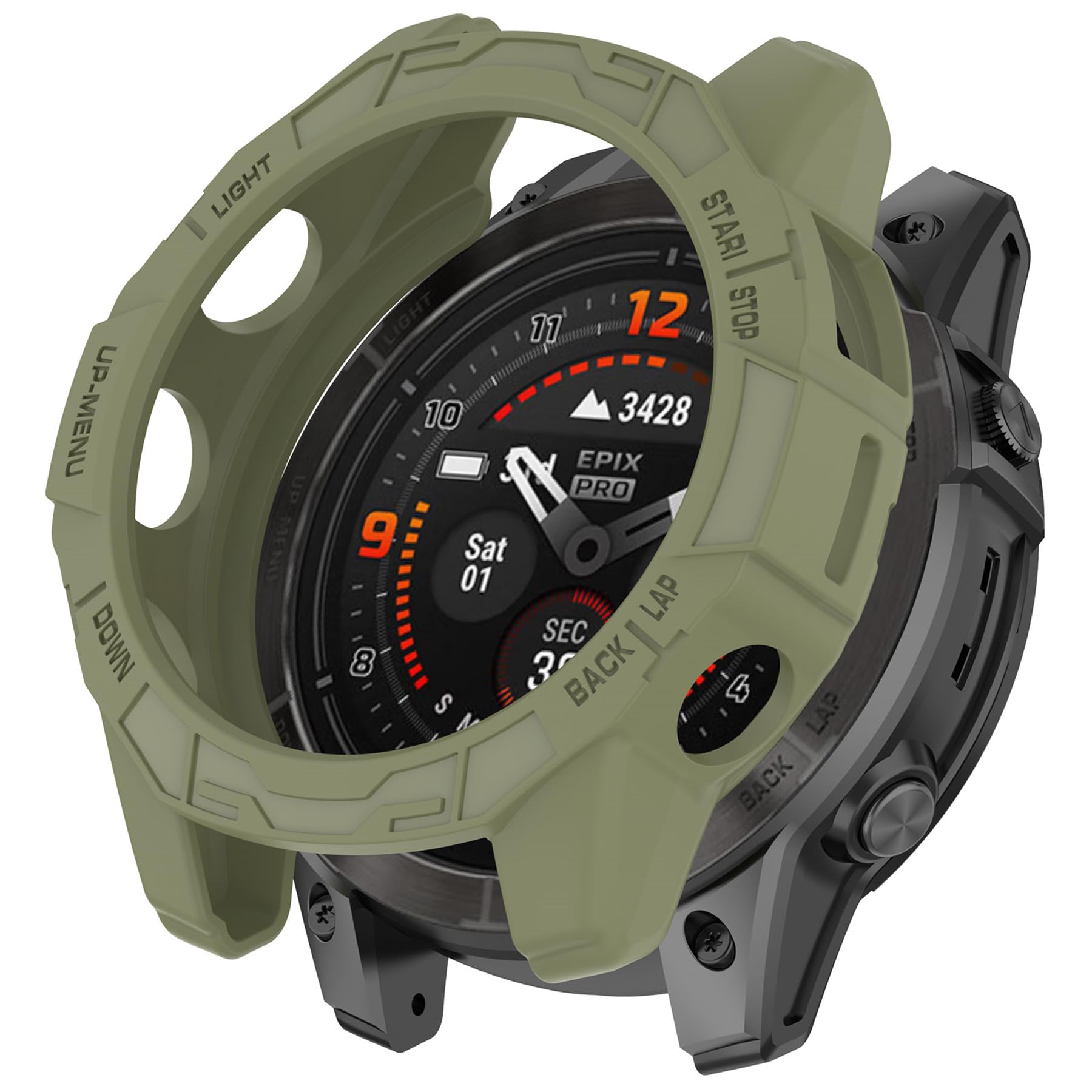 Muovrto Protective Cover for Garmin Fenix 7X/Fenix 7X Pro,Anti Drop TPU Protective Case for Garmin epix Pro (Gen 2)51mm (Jungle Green)