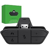 Stereo Headset Adapter for Xbox One/One S/X/Elite 1/Elite 2/Series S/X Controller - Audio Mic Headphone Adapter with Audio Balance Adjustment
