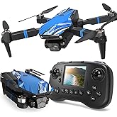 Drone with Camera for Adults LCD Screen FPV Live Video, Brushless Motor 270&deg; Obstacle Avoidance 3D Flips, Foldable RC Mini Drones for Kids Beginners 32G SD Card Max Under 250G Gifts for Boys and Girls