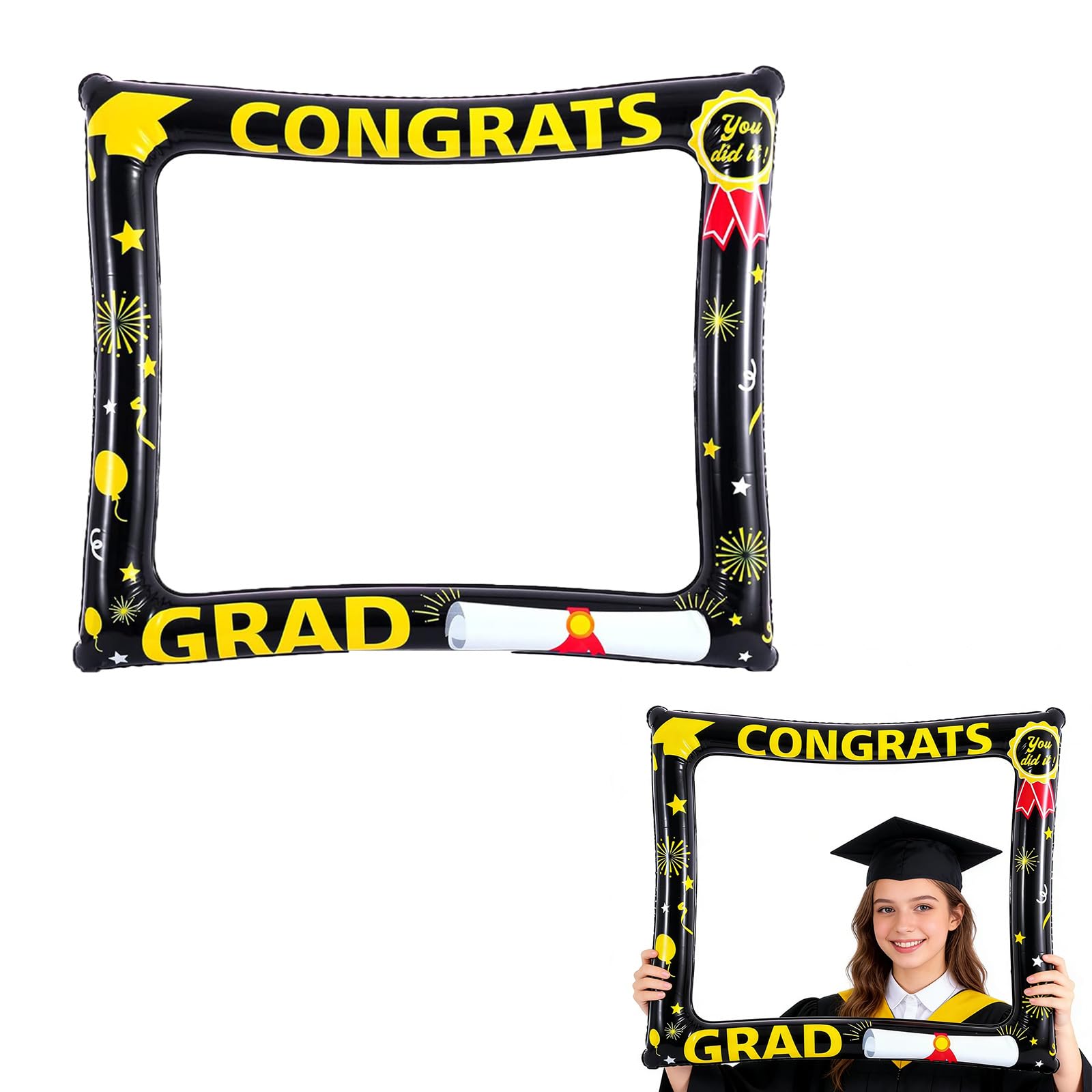 Graduation Photo Booth Prop Giant Inflatable Selfie Frame,Class of 2026 Graduation Party Picture Frame Inflatable Photo Frame Blow Up Party Prop for Congrat 2026 Celebration Graduate Party