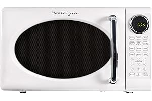 Nostalgia Retro Microwave Oven - 0.7 Cu Ft, 700-Watt Countertop Size with Glass Turntable, Child Saf...