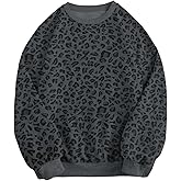 RoseSeek Women's Leopard Print Sweatshirts Long Sleeve Crewneck Cheetah Sweatshirt Pullover Y2k Tops Trendy