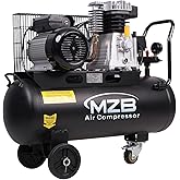 MZB 18.5 Gallon Ultra Quiet Air Compressor 110V/60Hz 11.3CFM 3.0HP, MAX 115PSI Steel Tanks 83dB Noise Level Air Compressor with Wheels