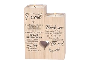 CREEK BROOK Double-Sided Printing Wooden Candle Holders-to My Friend,You are IRREPLACEABLE, Thank You for Being My Unbiological Sister.Women Female Girl Friends Personalized Custom Friendship Birthday Gift