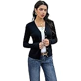 Suffocate Angel Women's Long Sleeve Cardigan Sweater, Button Down Knit Shrug, Slim Fit Stretch Soft Lounge Office
